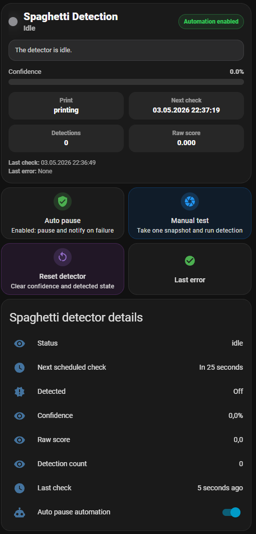 Enhanced dashboard idle state
